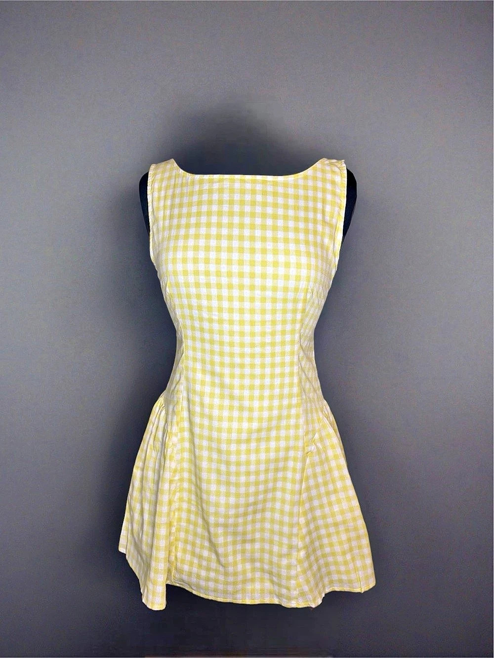 Sky to Moon Yellow Gingham Fit & Flare Dress